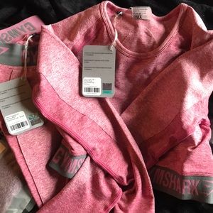 Flex Legging small + Crop Top medium in Dusky Pink